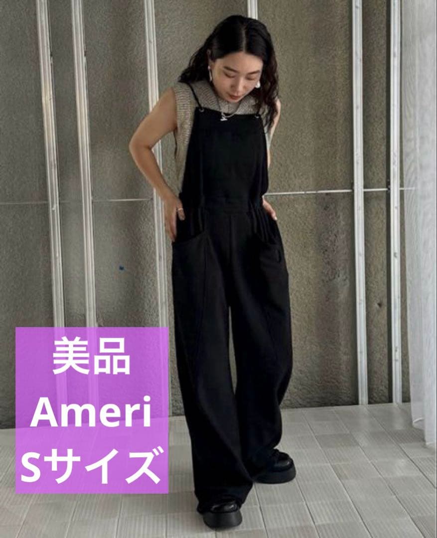 【美品】Ameri SWEAT EASY ROMPERS ブラック(Sサイズ)