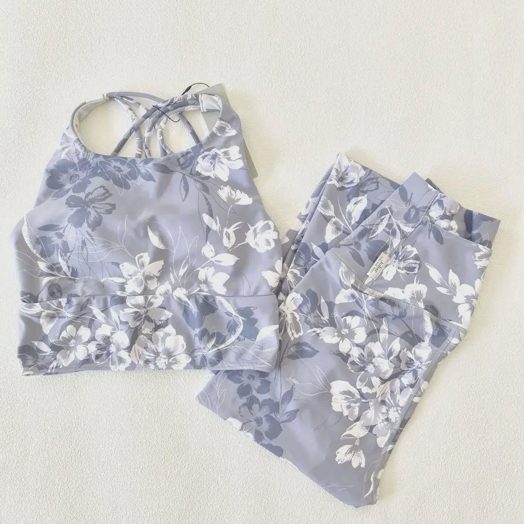 ジュリエ セットアップ 0 ブラトップ レギンス ヨガウェア ホットヨガ 花柄