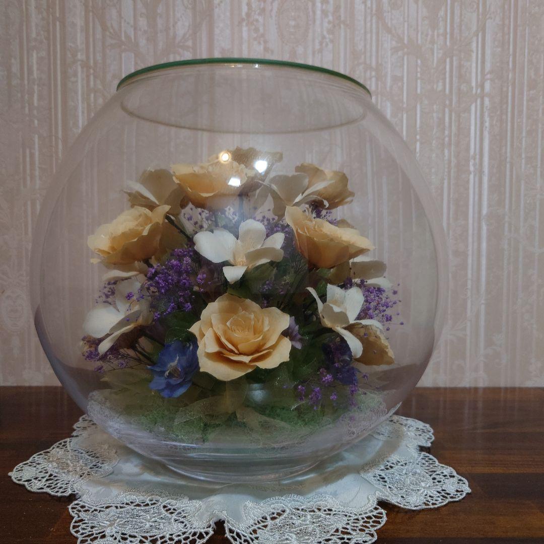 プリザーブドフラワー アレンジメント ガラスボウル