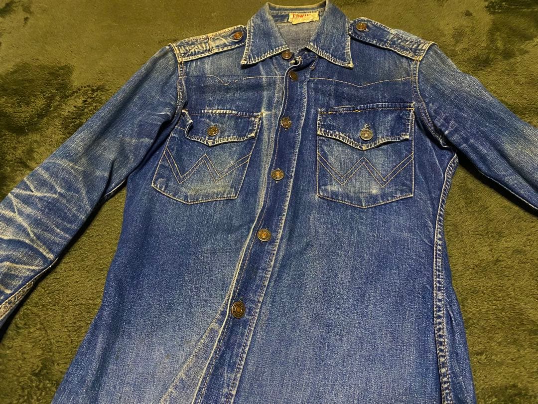 色落！70' ビンテージ　EDWIN デニム　ハチノス　ベルボトム サムライ昭和