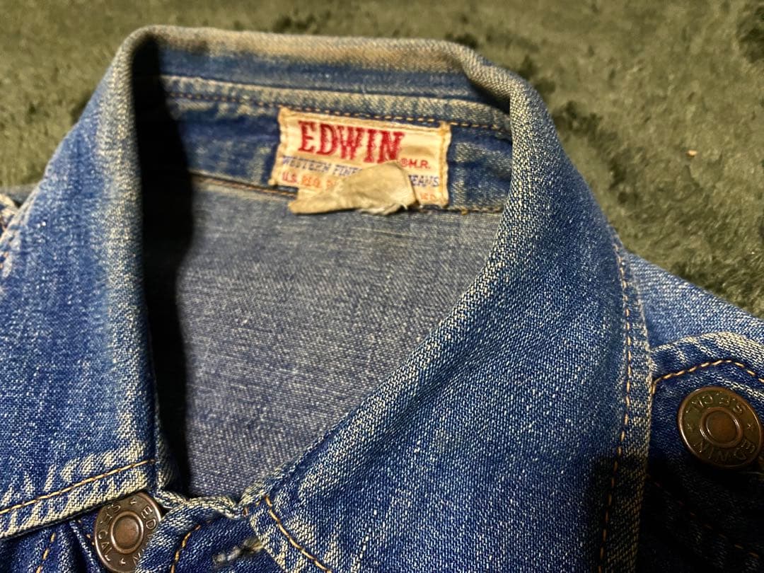 色落！70' ビンテージ　EDWIN デニム　ハチノス　ベルボトム サムライ昭和