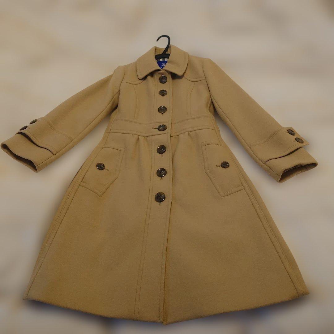 《最終値下げ》バーバリーブルーレーベル フォックスファー付ロングコート キャメル