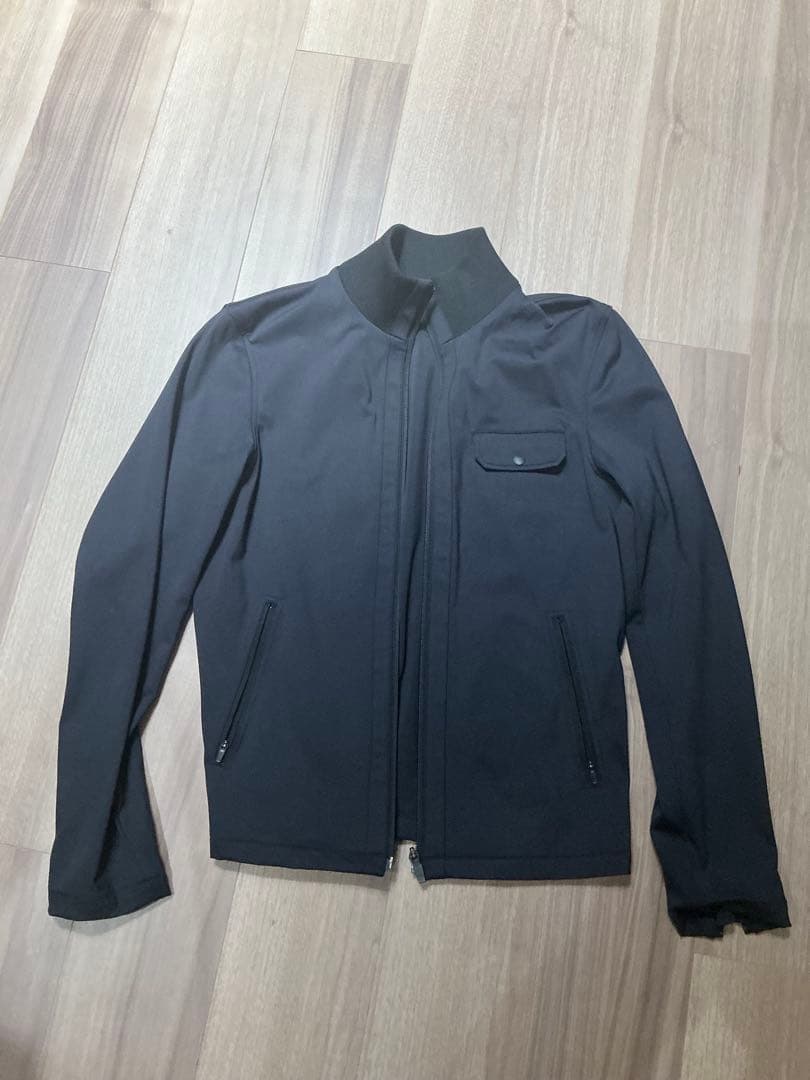 K-3B 043_N スタンドカラー ライダースリブブルゾン