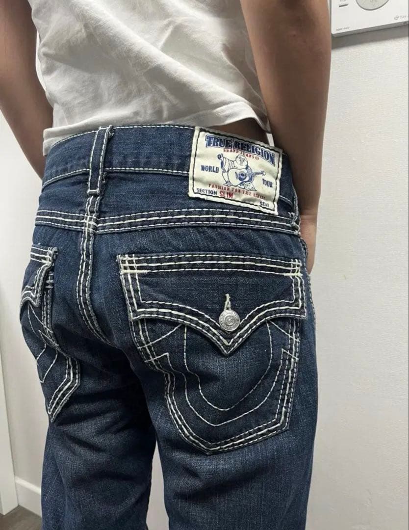 True Religion ダークブルー ストレートデニム 30インチ