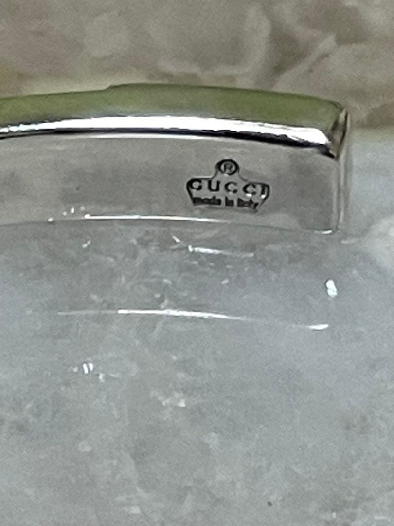 GUCCI グッチ レザー シルバー バングル ブレスレット　希少　ヴィンテージ