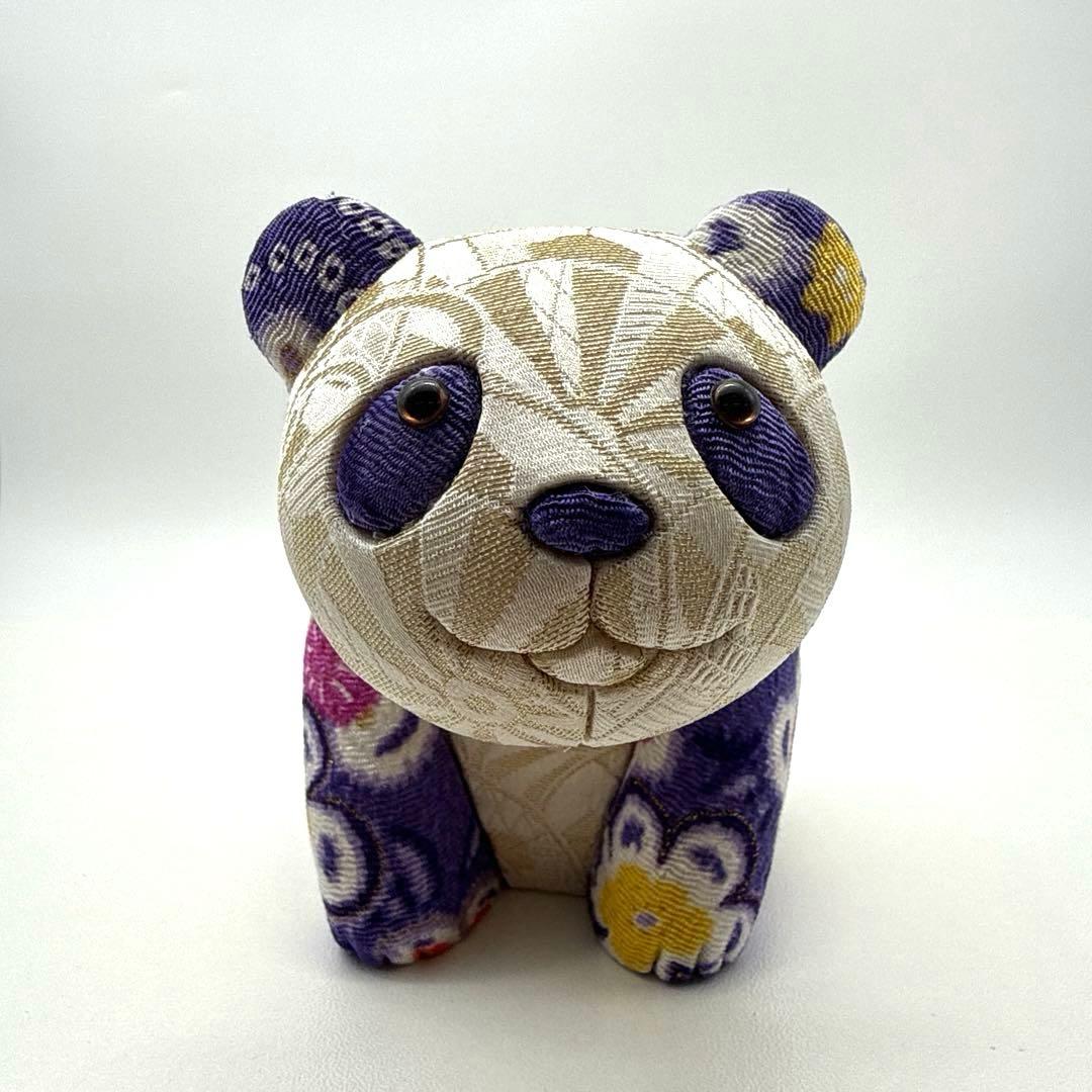 柿沼東光作 江戸木目込み人形 しあわせパンダ 江戸紫