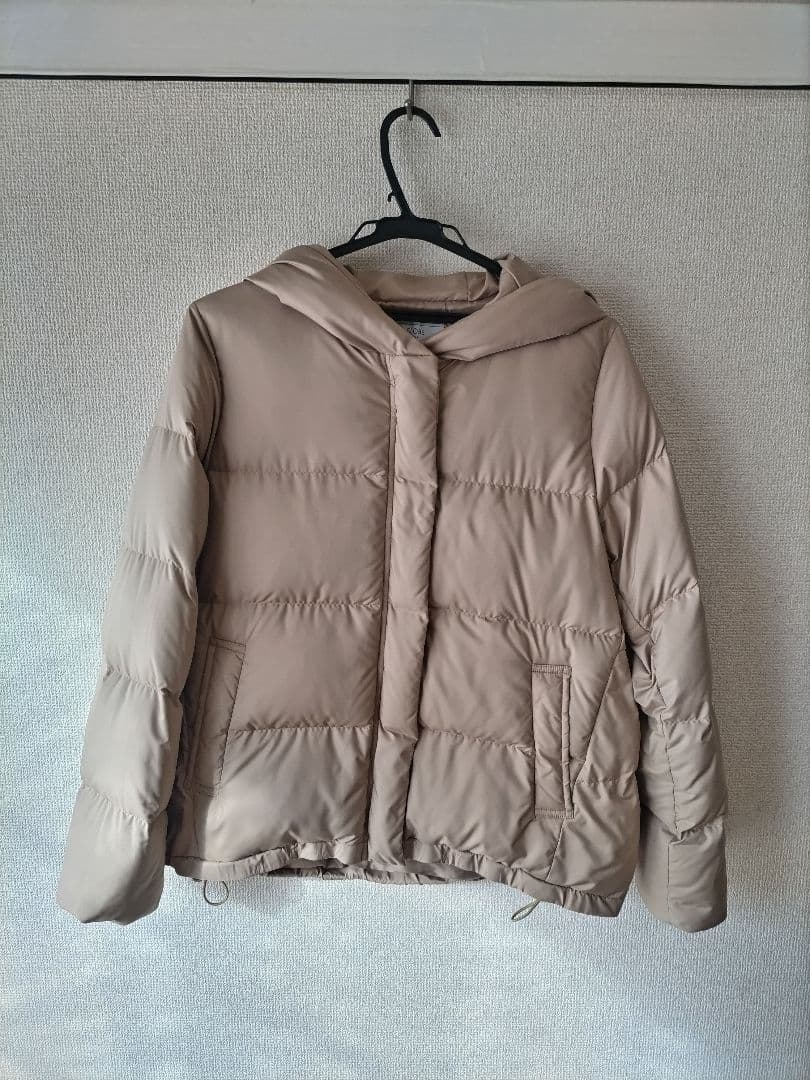 SLobe IENA フード付きベージュダウンジャケット 　サイズ40