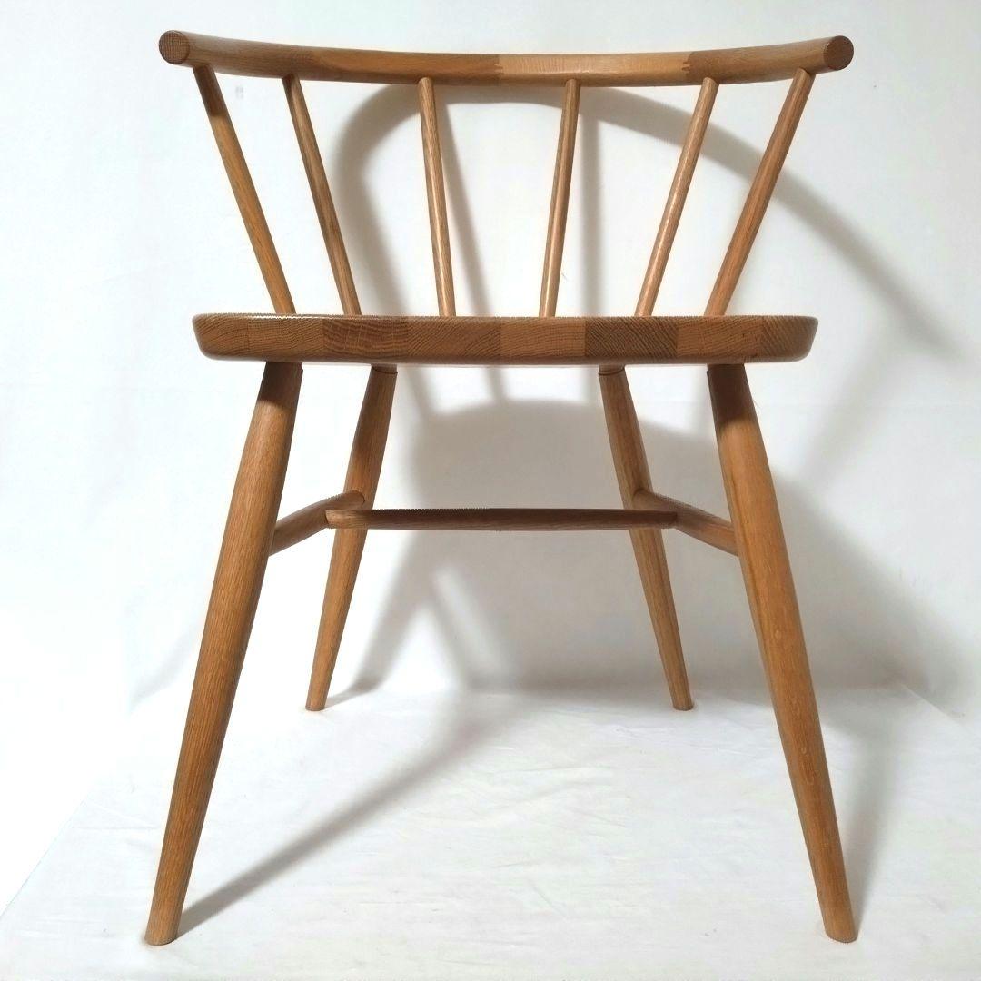 美品　無印良品　アームチェア ②　ダイニングチェア　オーク材　丸脚　送料無料