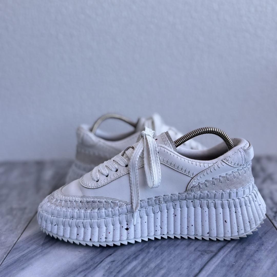 現行品Chloé クロエNAMAスニーカー 36 厚底 タキマキ着　ホワイト