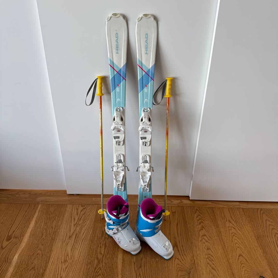 5日までの限定価格！ジュニアスキー3点セット 板117cm ブーツ21.5cm