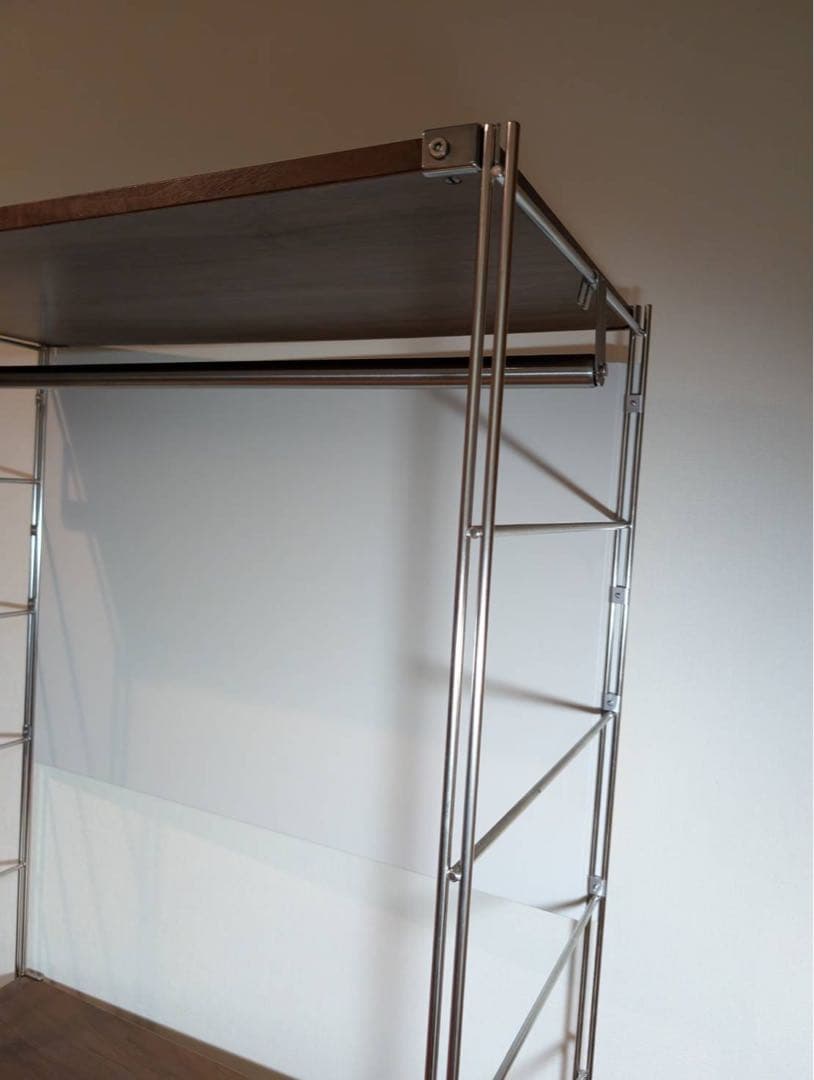 ■送料込■無印 ステンレスユニットシェルフ ウォールナット 衣類収納棚シェルフ