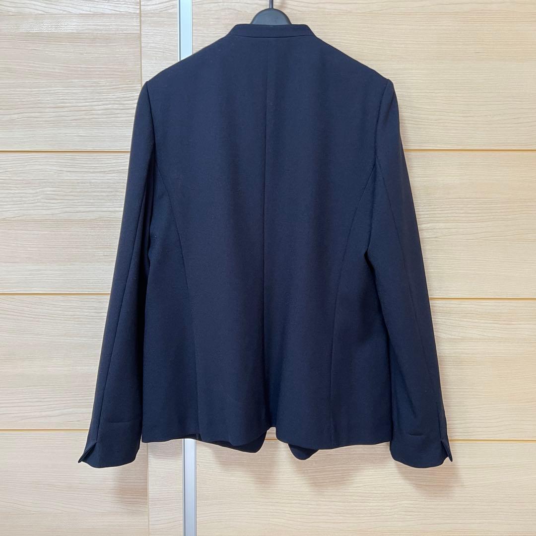 【美品】ICB★パンツスーツ ネイビー 濃紺 秋冬 ビジネス 仕事 LL 洗える