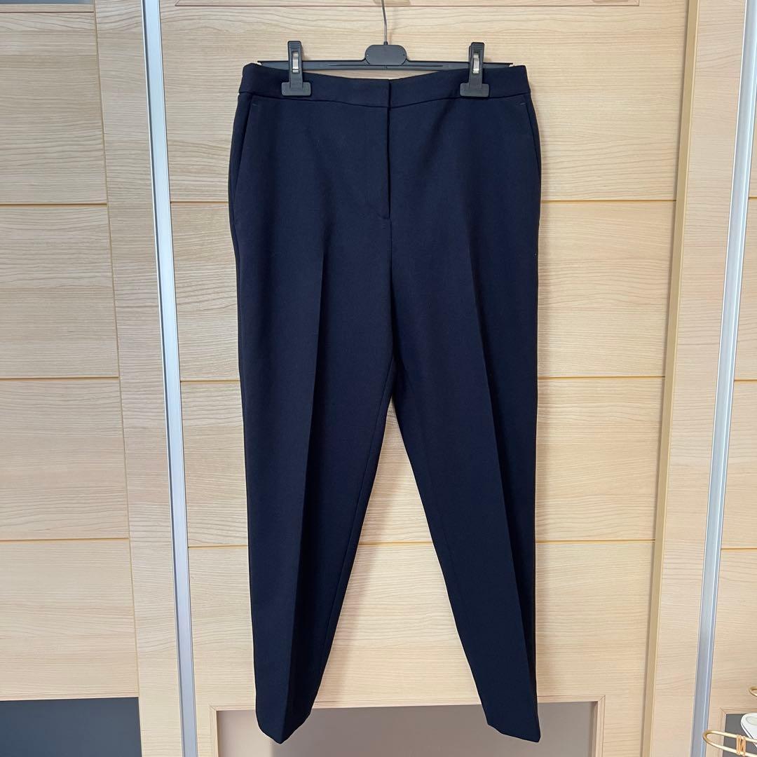 【美品】ICB★パンツスーツ ネイビー 濃紺 秋冬 ビジネス 仕事 LL 洗える