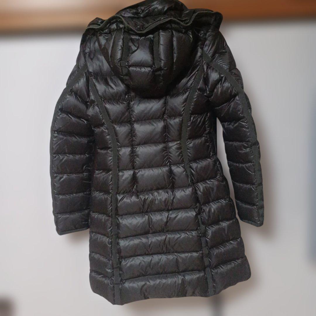 Moncler HERMINEダークグリーンダウンロングコートエルミンヌサイズ0