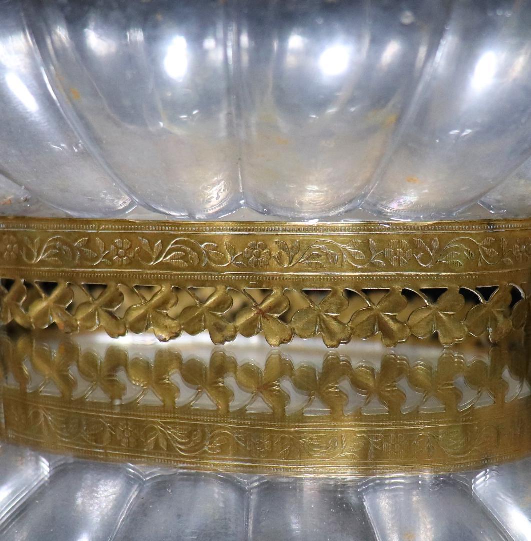 オールド・バカラ 1880年 ブロンズ装飾大型鉢 センターピース 小物入れ 花瓶