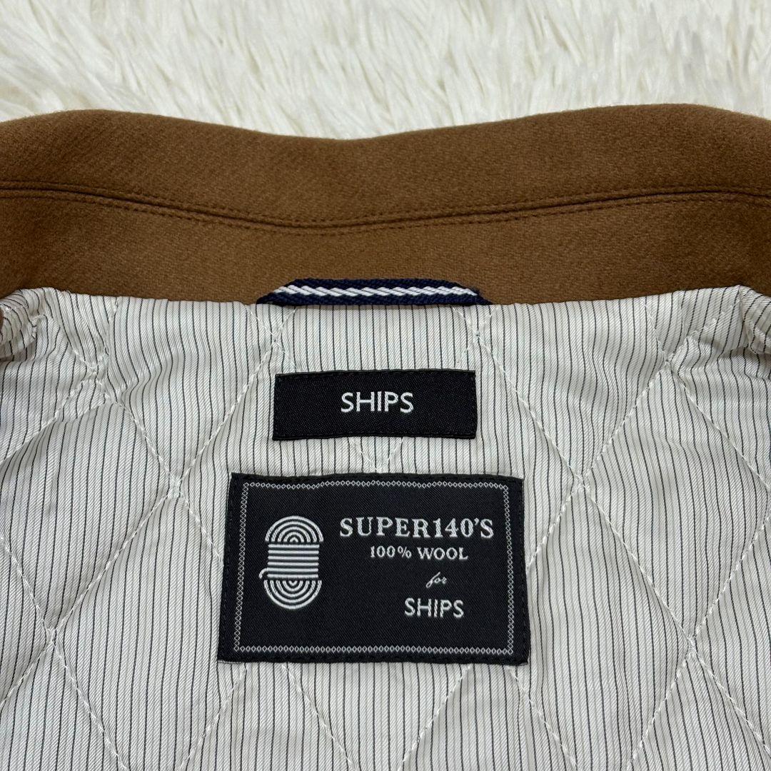 極美品 Lサイズ SUPER140 シップス ウールコート キャメル ブラウン