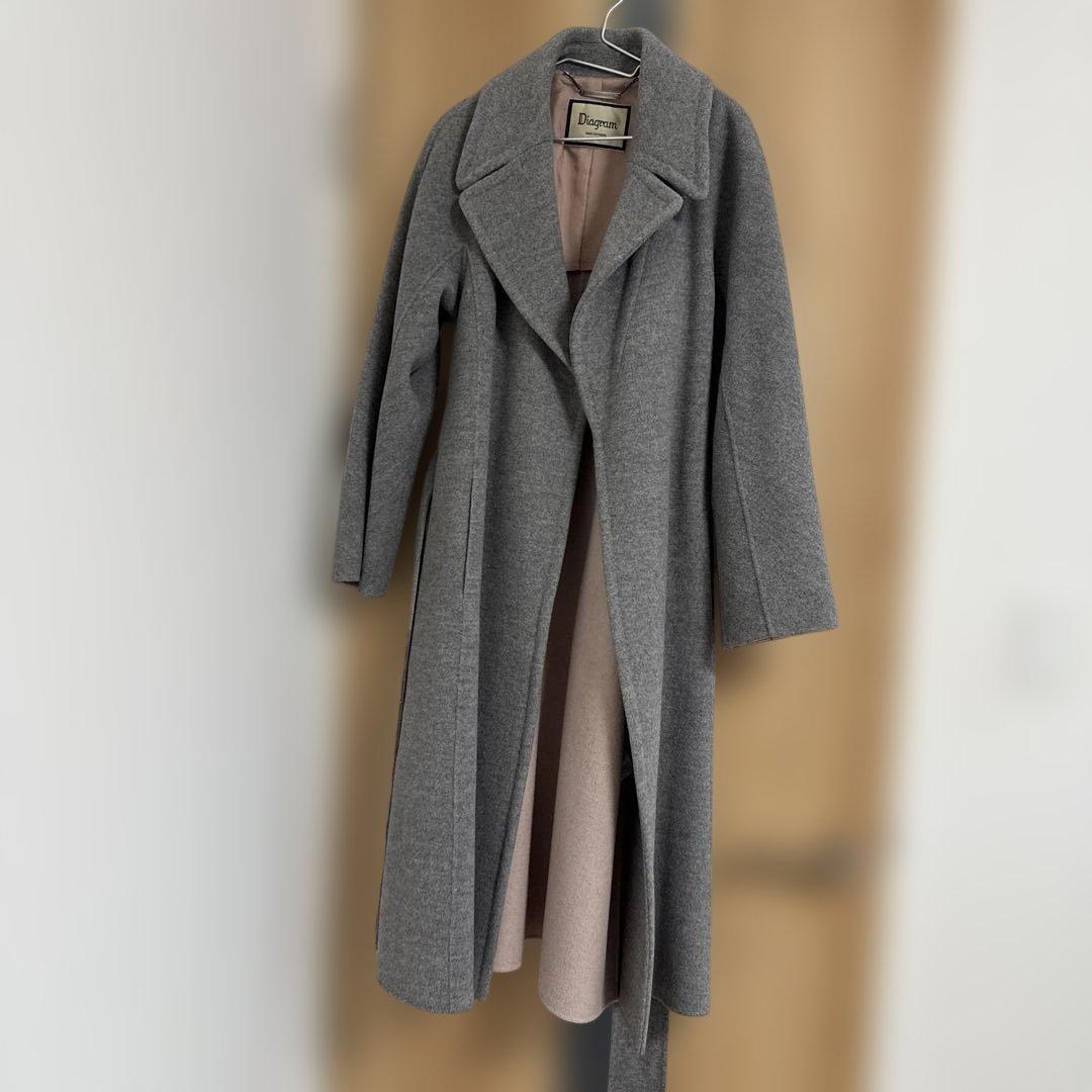 Diagram GRACE CONTINENTAL ウールロングコート グレー