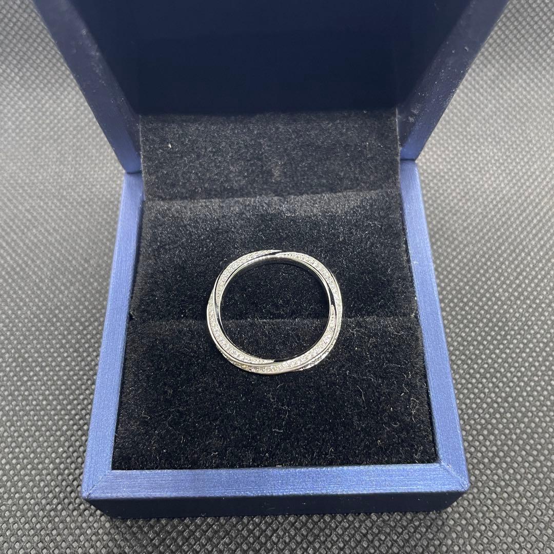 【12号】モアサナイト ツイスト フルエタニティ リング　シルバー