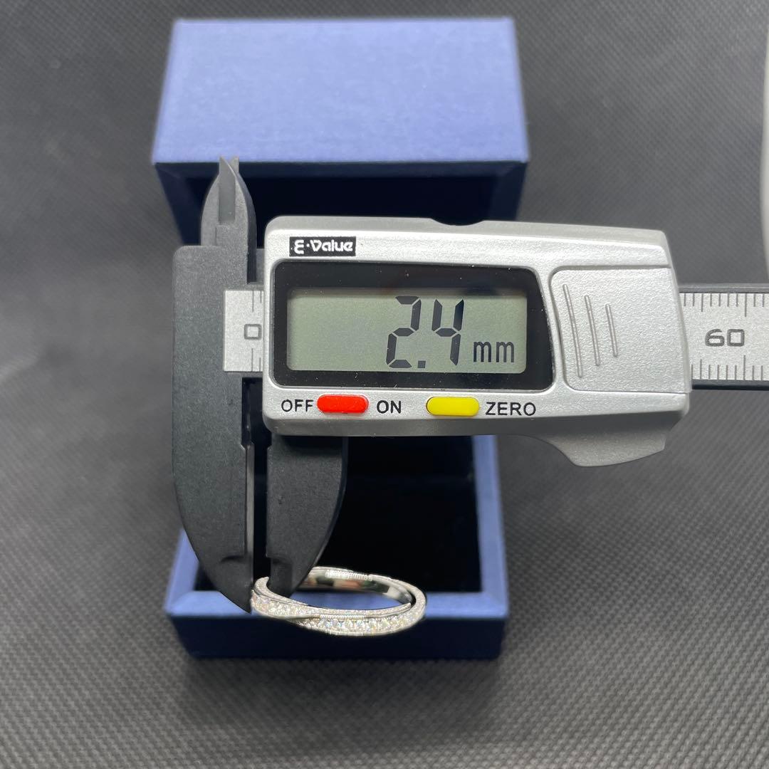 【12号】モアサナイト ツイスト フルエタニティ リング　シルバー