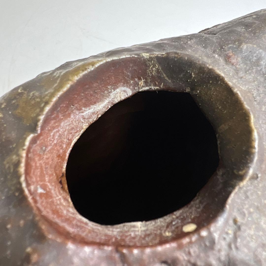 松本頼明　出来良　備前花入　共箱　幅約16.5㎝　東K8-0131①