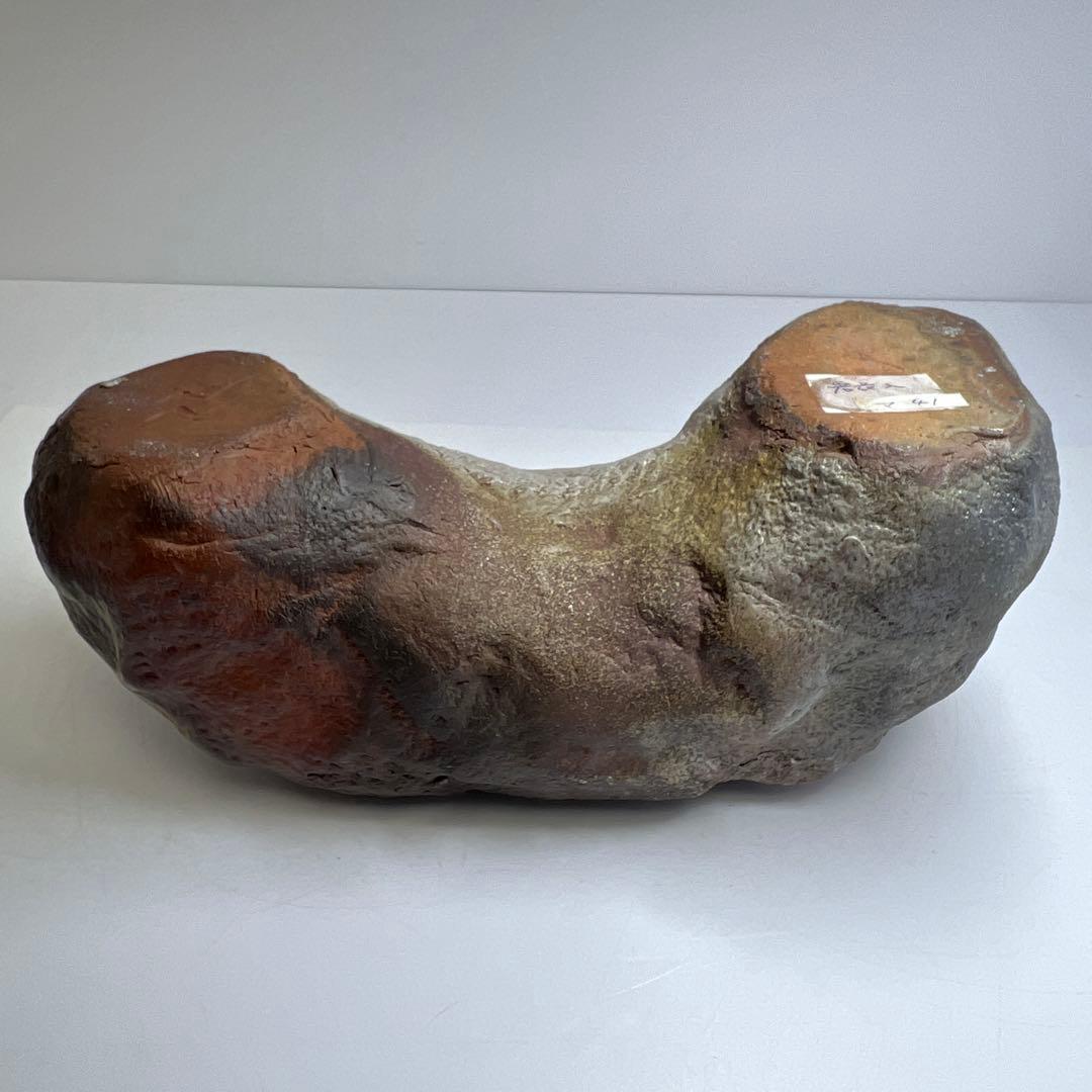 松本頼明　出来良　備前花入　共箱　幅約16.5㎝　東K8-0131①