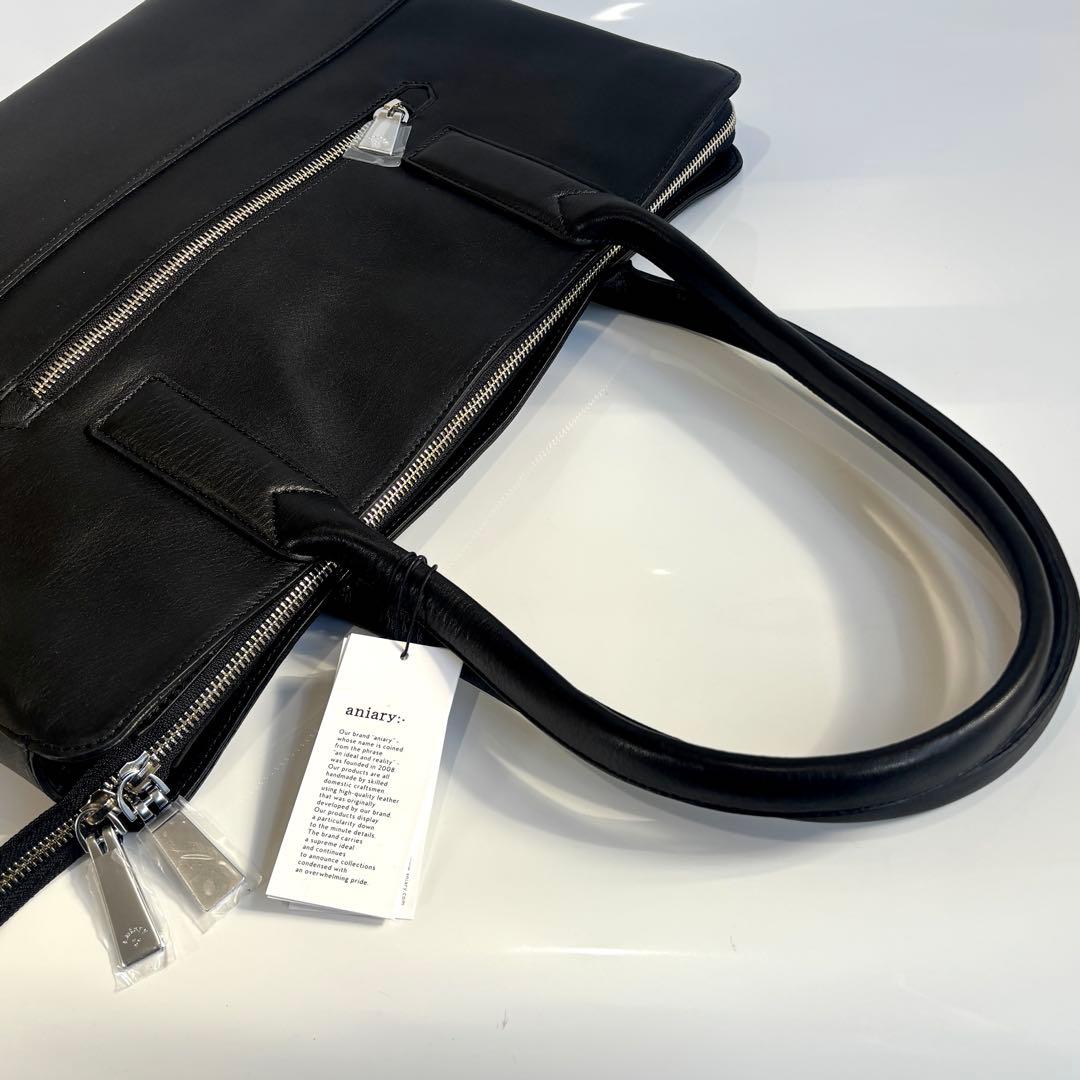 新品未使用 aniary アニアリ レザー トートバッグ A4収納 ブラック