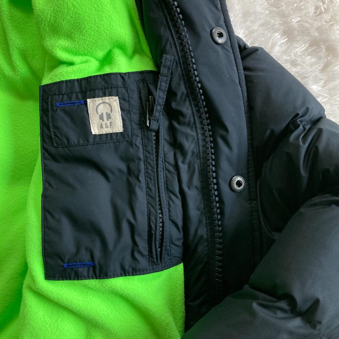 アバクロ フード付き キルティング ジャケット ネイビー