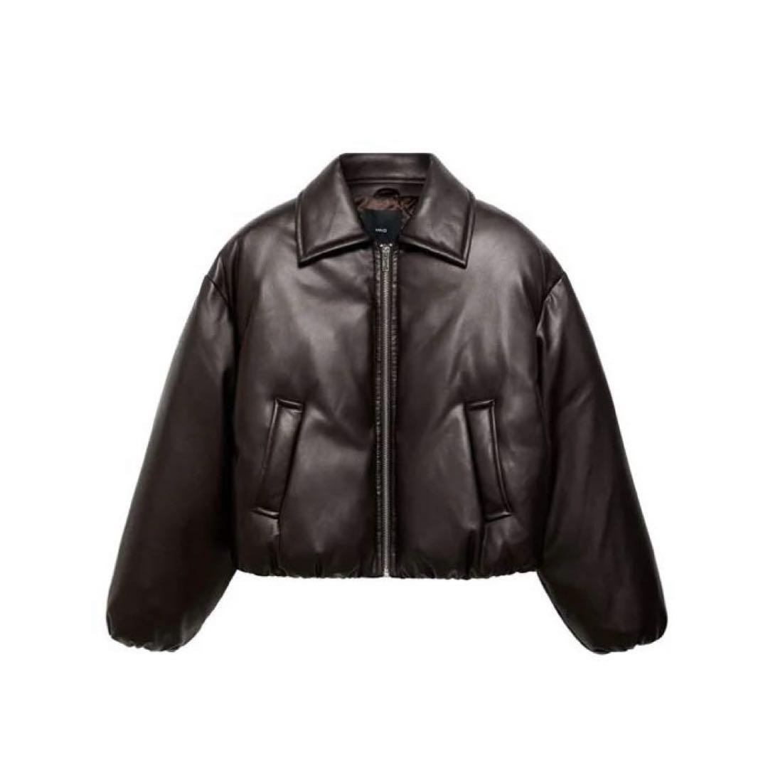 MANGO フェイクレザー ボンバージャケット