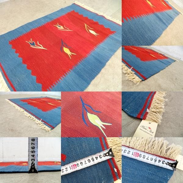 デッドストック■キリム■トルコ製■ラグマット■絨毯■ウール■手織り■平織り■