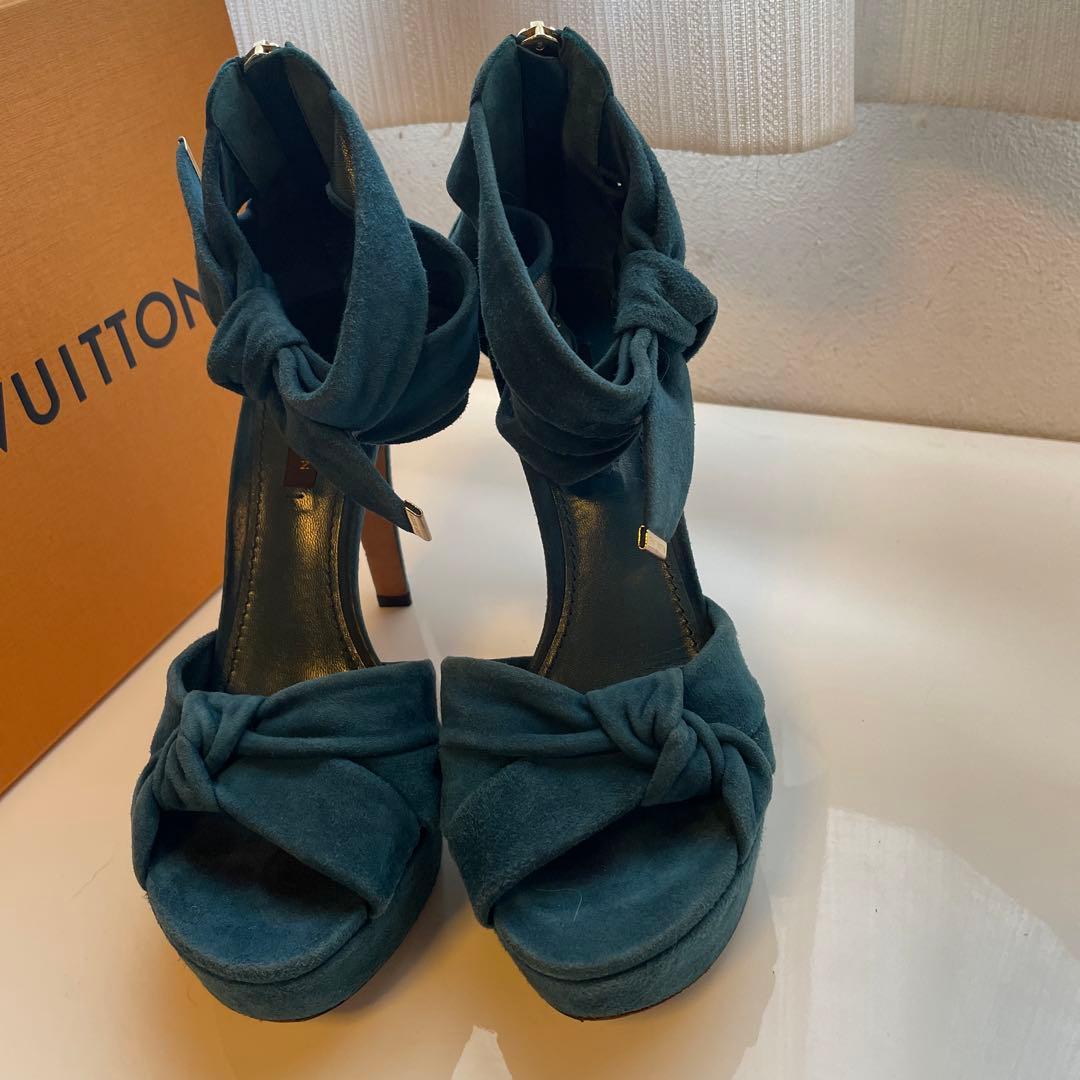 あっつーさま専用　ルイヴィトン　ヒール　ブルーグリーン