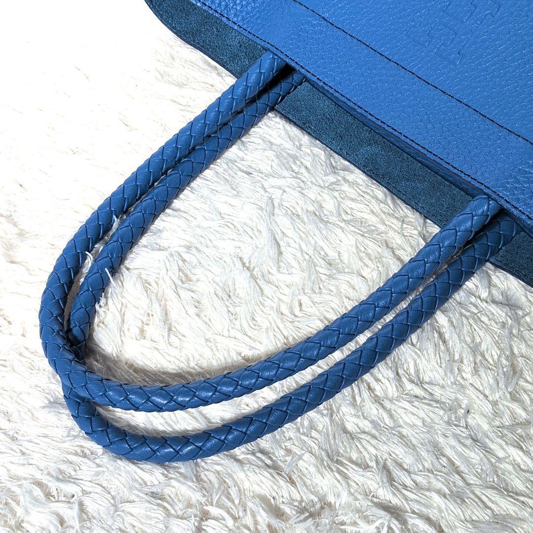 【未使用級 希少色】ヒロフ　チェスタ　トートバッグ　M　メッシュハンドル　ブルー