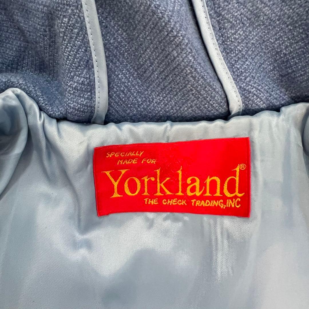 美品♡ヨークランド　ダッフルコート　ヘリンボーン　希少カラー　ブルー