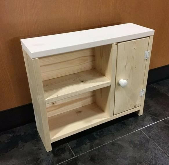 【サイズオーダー可】【引取可能】無垢材　目隠し扉がついた！トイレ収納