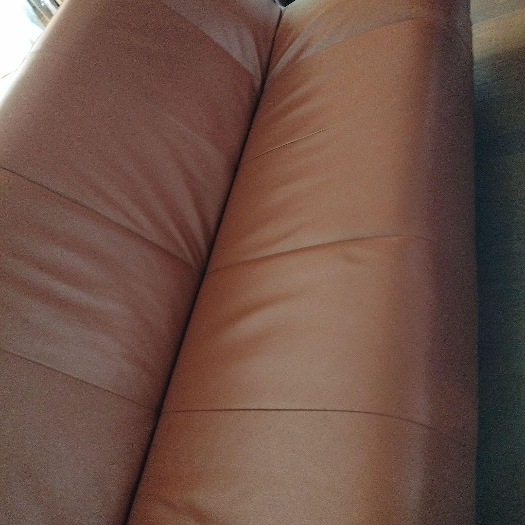 フランスベッド　ブラウン本革ソファ、ソファベッド