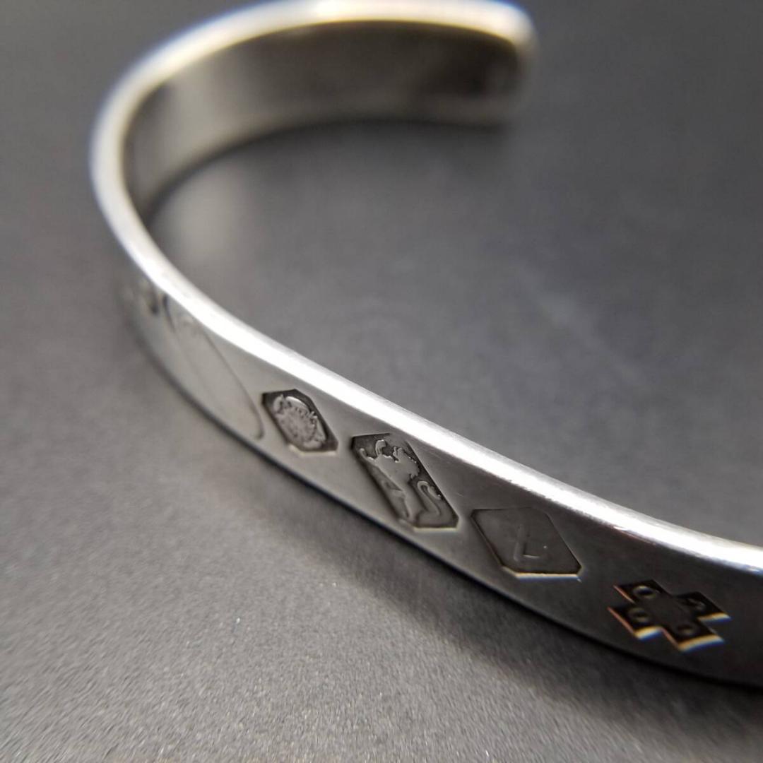 2000年 ミレニアム 英国 ヴィンテージ カフ ブレスレット 925 シルバー