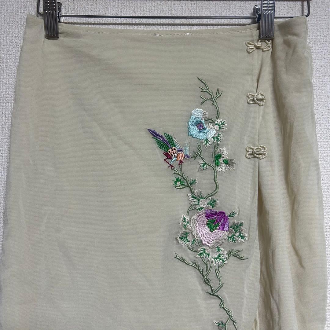 VIVIENNE TAM 花刺繍 シアートップス チャイナ風 長袖 セットアップ