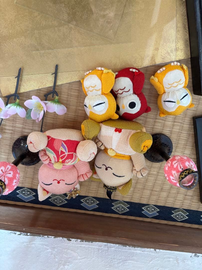 雛人形　ひな人形　猫　フクロウ