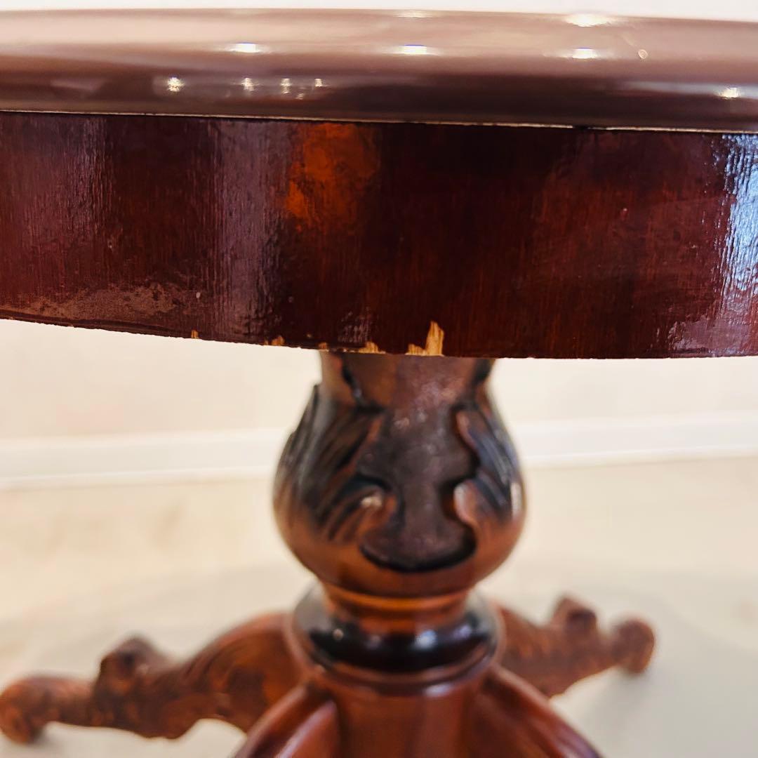 アンティーク家具 センターテーブル 彫刻 花柄 クラシック ヘリンボーン