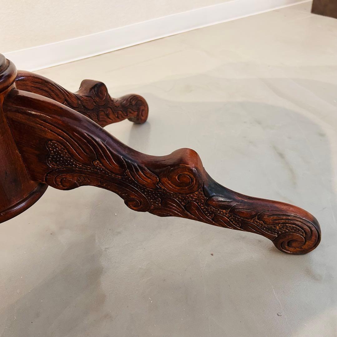 アンティーク家具 センターテーブル 彫刻 花柄 クラシック ヘリンボーン