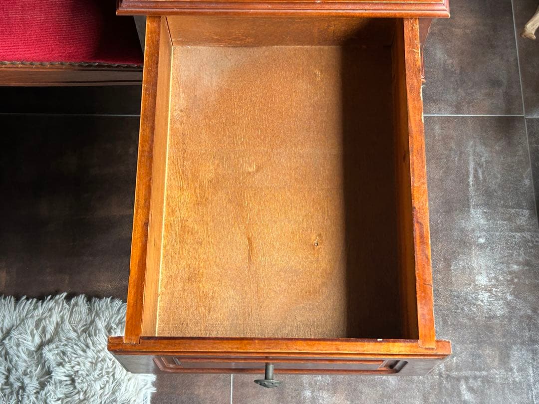 アンティーク　ビンテージ　クラシック　木彫　猫脚　レッド　テレフォンベンチ　GG