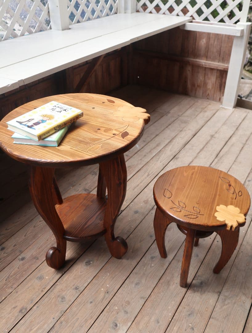 桜のチェア兼花台(一脚)　吉野杉　奈良県　手作り