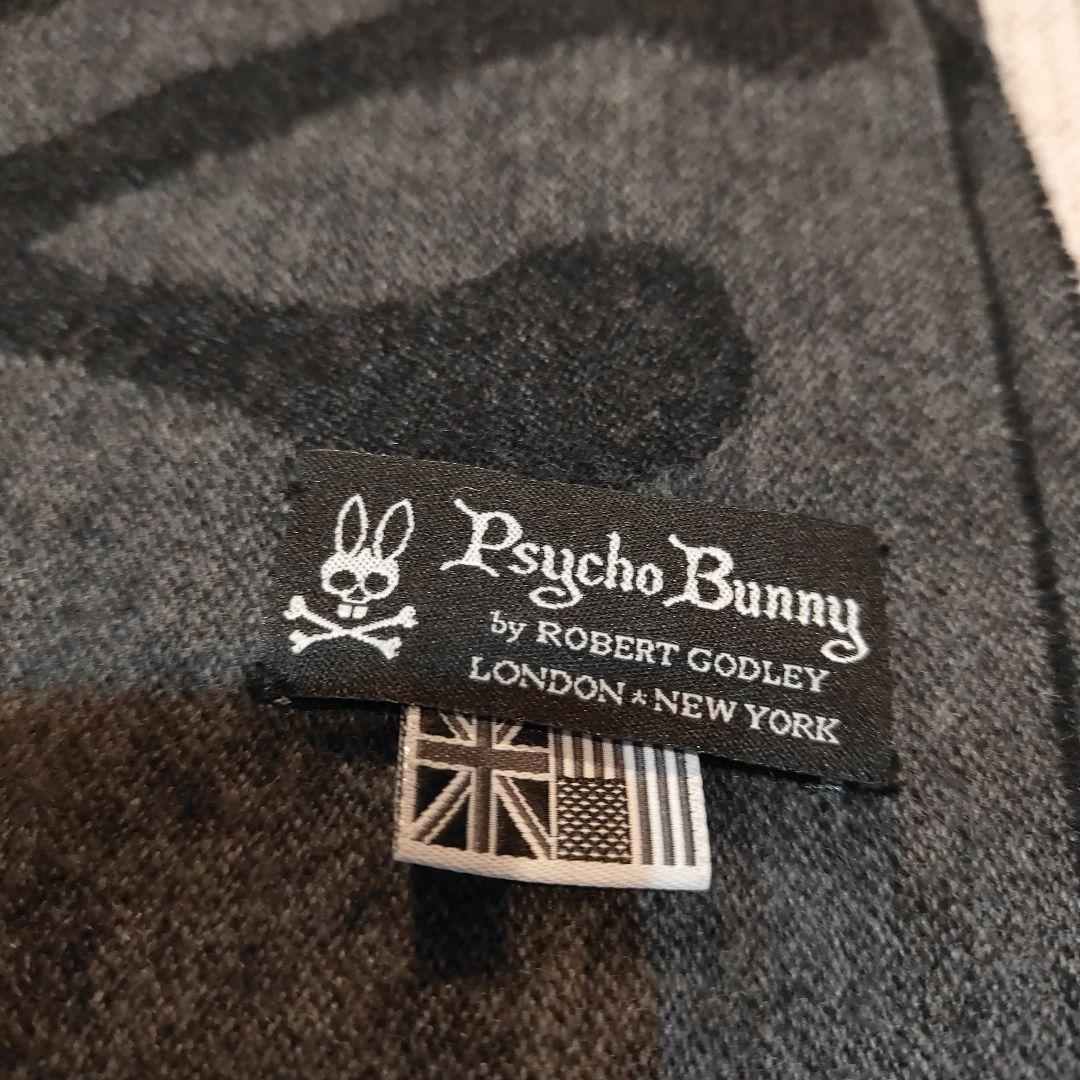 Psycho Bunny カシミヤマフラー スカルデザイン 美品 ユニセックス