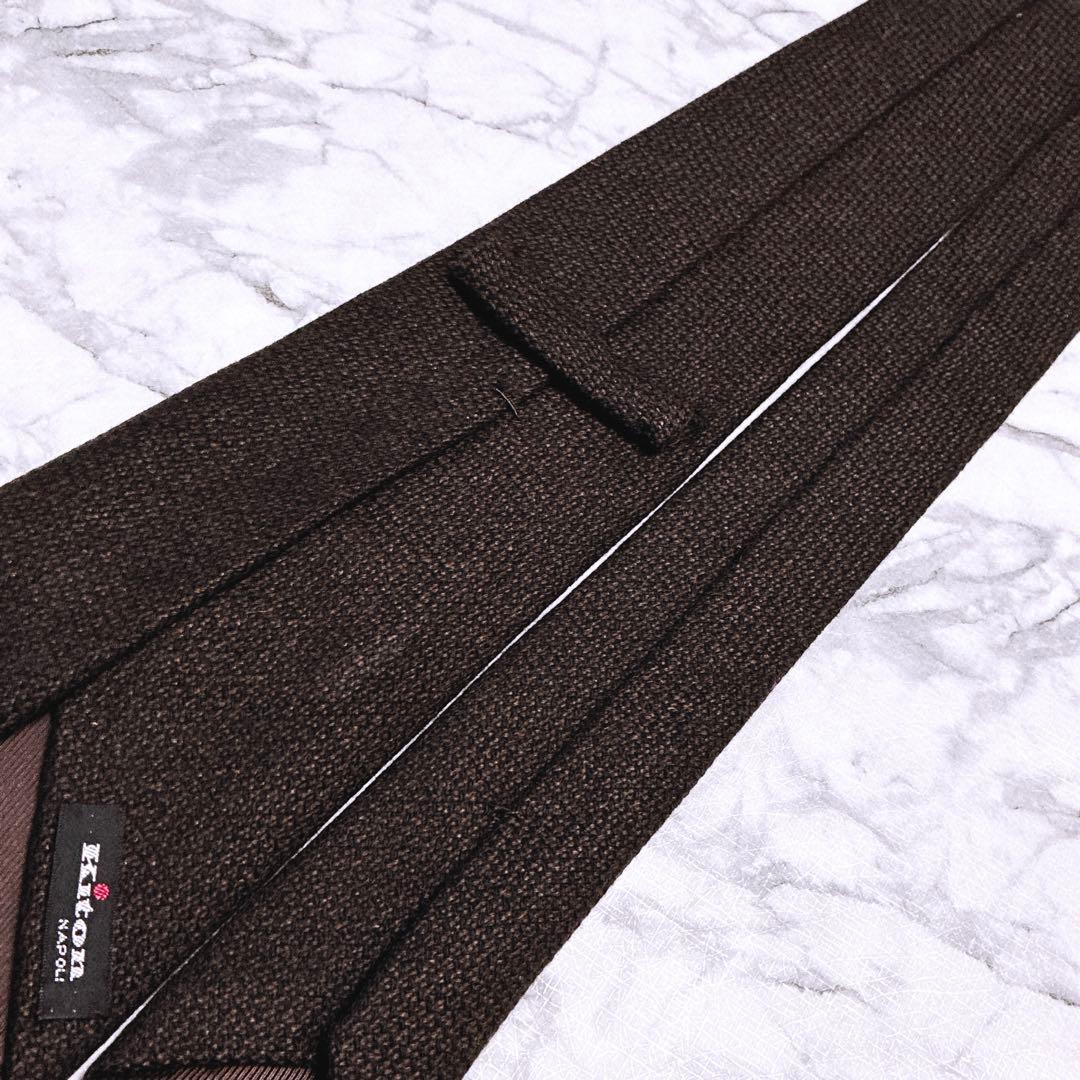 ✨未使用クラス✨キートン　ソリッド　極厚上質ウール素材　ブラウン　大人のネクタイ