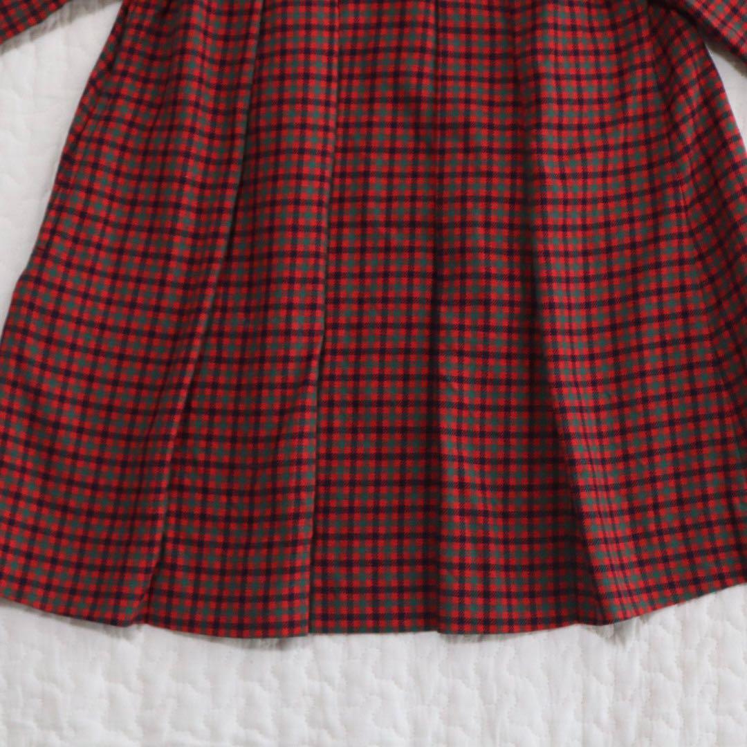 美品　familiar ファミリア　チェック　襟付き　ワンピース　90