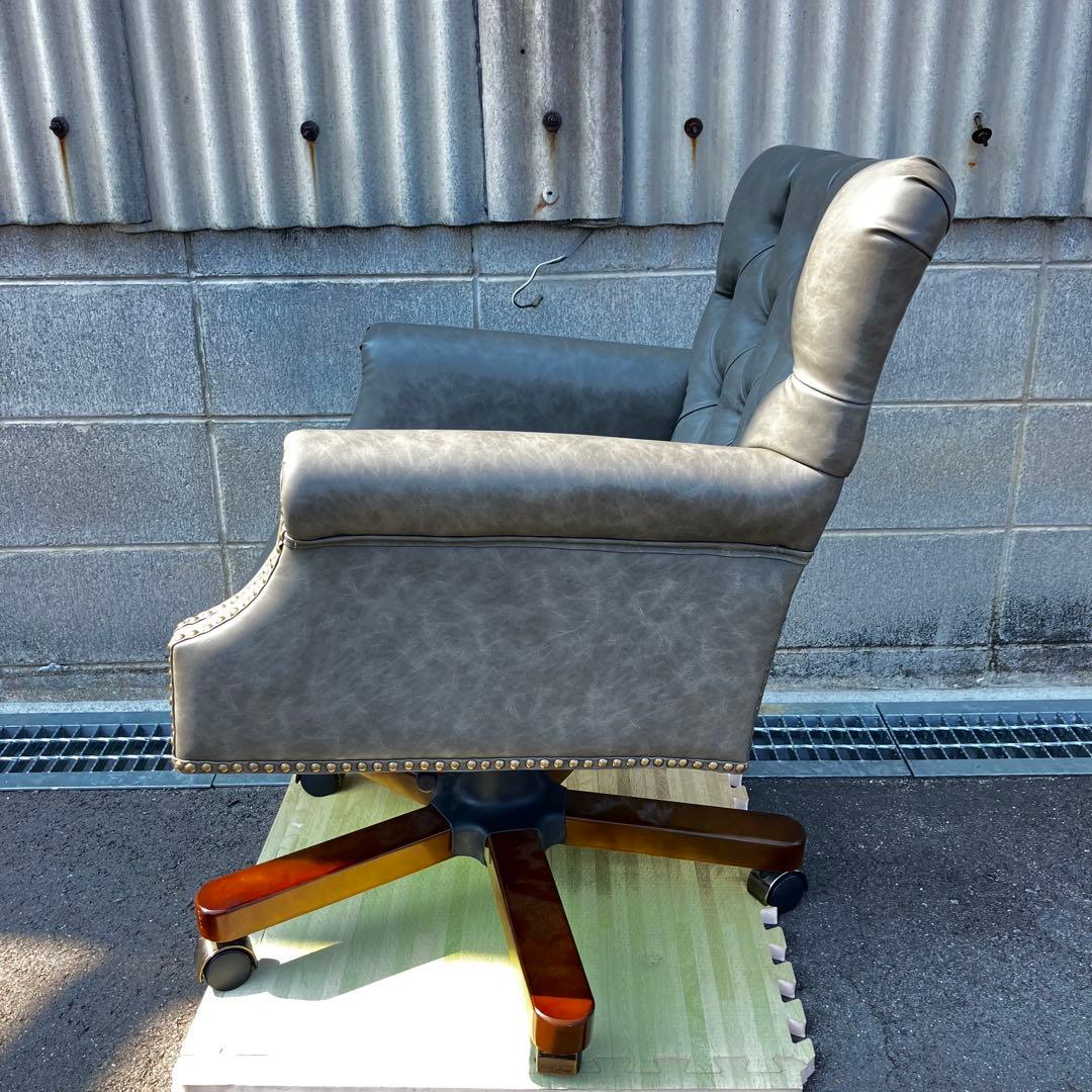 ヴィンセント オフィスチェア スモーキーブラック PUレザー