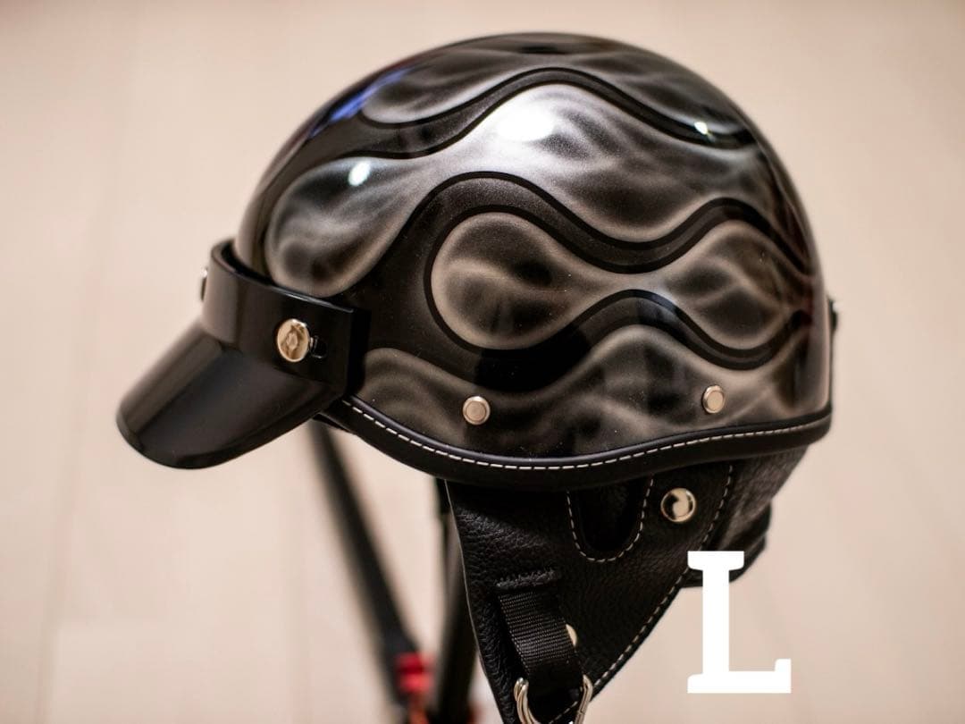 L 新品未使用　ポリヘル　ポリス　ヘルメット 黒、シルバーフレア