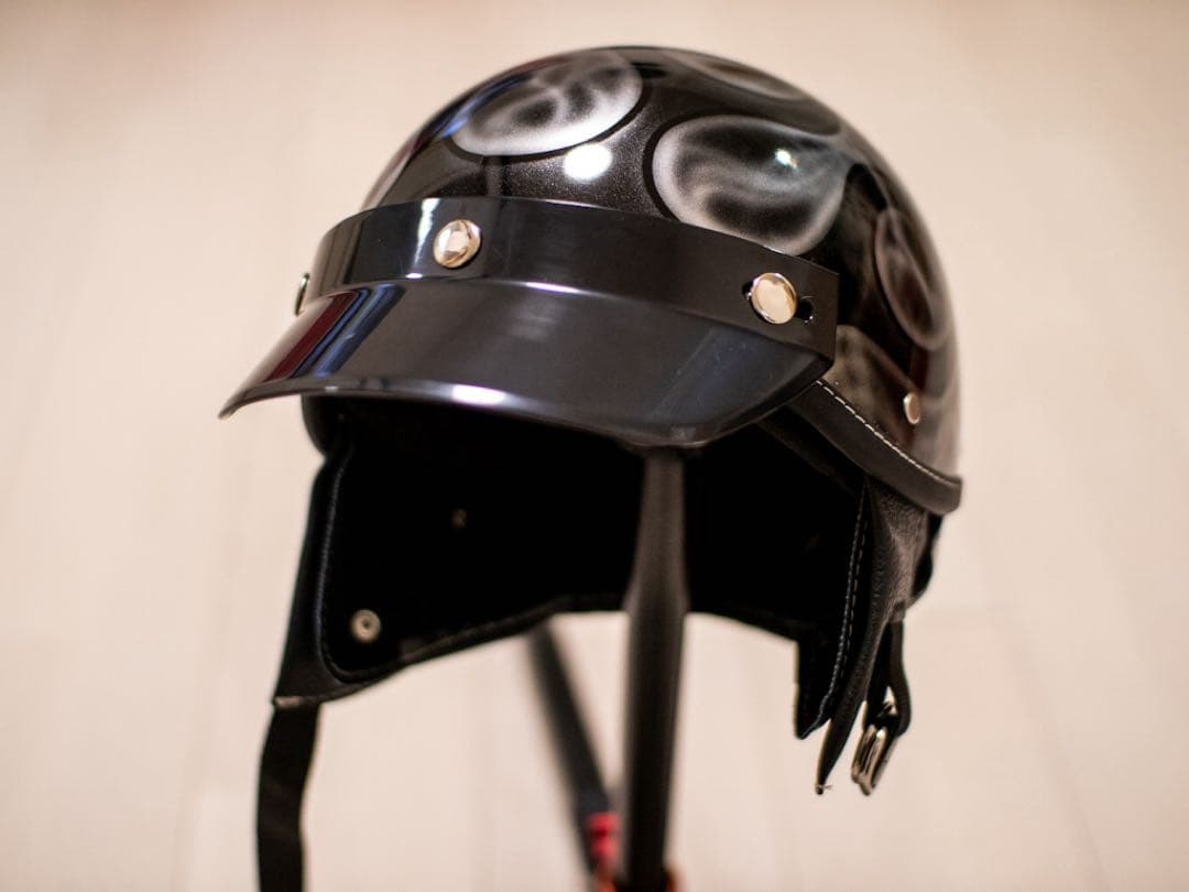 L 新品未使用　ポリヘル　ポリス　ヘルメット 黒、シルバーフレア