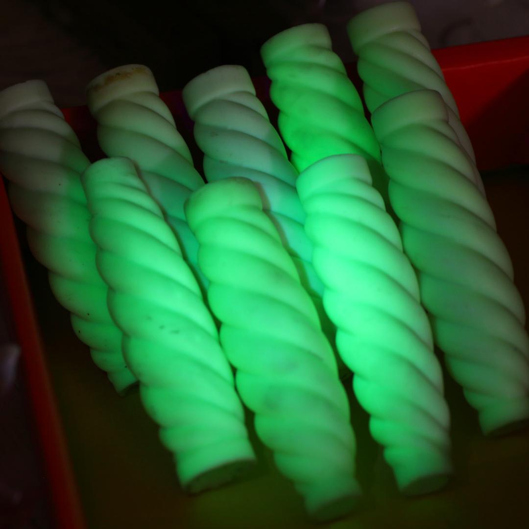 希少！フェントン キャンドルカバー10本ウランガラス　/アンティークシャンデリア