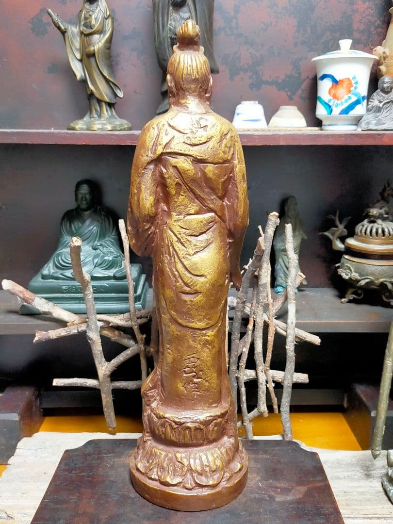 ♥値下げ！北村西望　観音像　３７ｃｍ　観音様　ブロンズ像　仏像　骨董　古玩