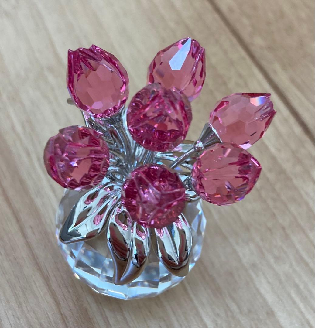 【美品】Swarovski フラワードリームチューリップ ローズ 626874